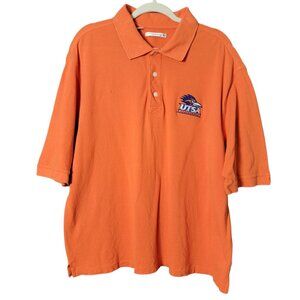 Cutter & Buck Mens Orange San Antonio UTSA Roadrunners Embroidered Polo Shirt XL